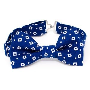 Blue & White Squares Boys Bow Tie for Baby Toddler
